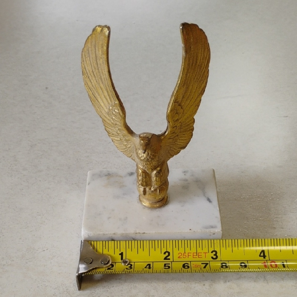 Gold Eagle Sculpture on Marble Base